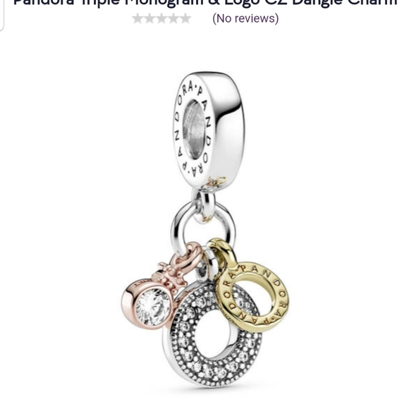 Pandora Triple Monogram & Logo CZ Dangle Ch - Picture 8 of 10